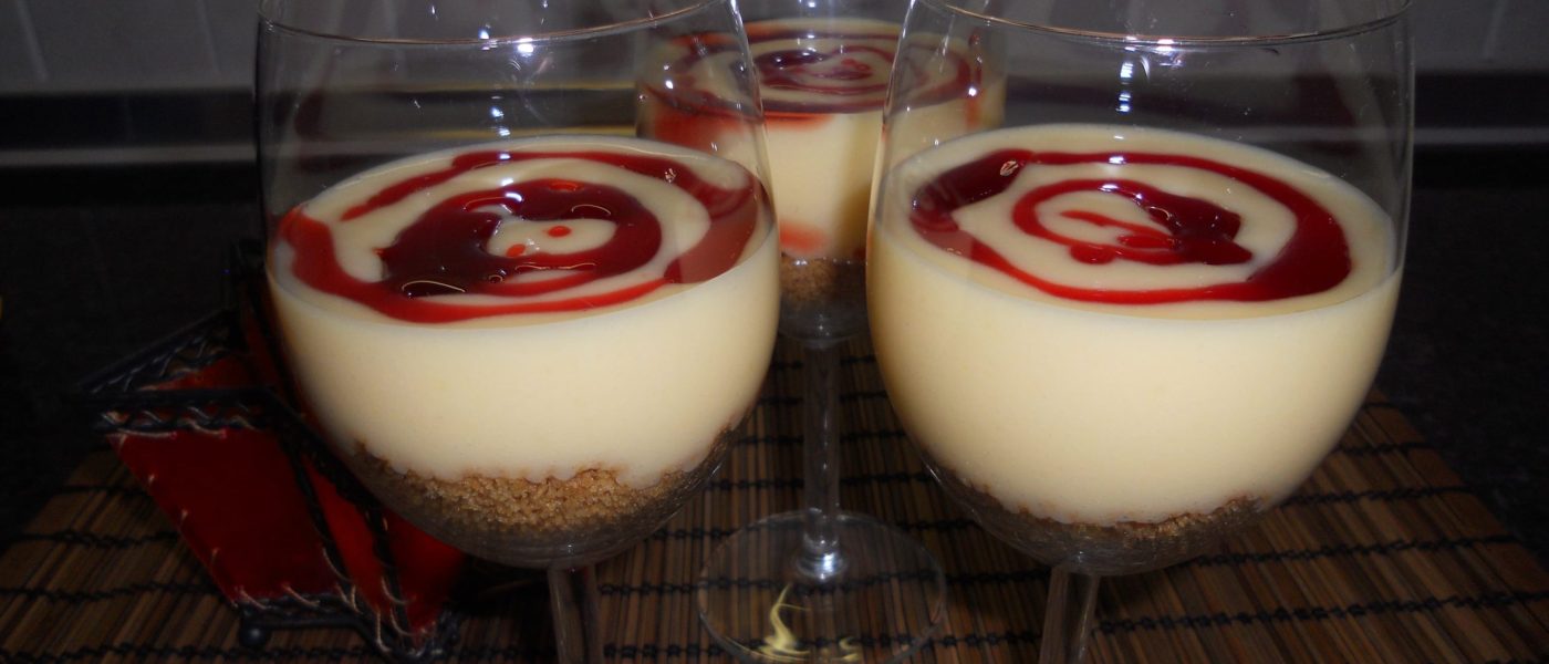 Quick dessert with vanilla cream and pomegranate sauce - Greek Mom Cooks